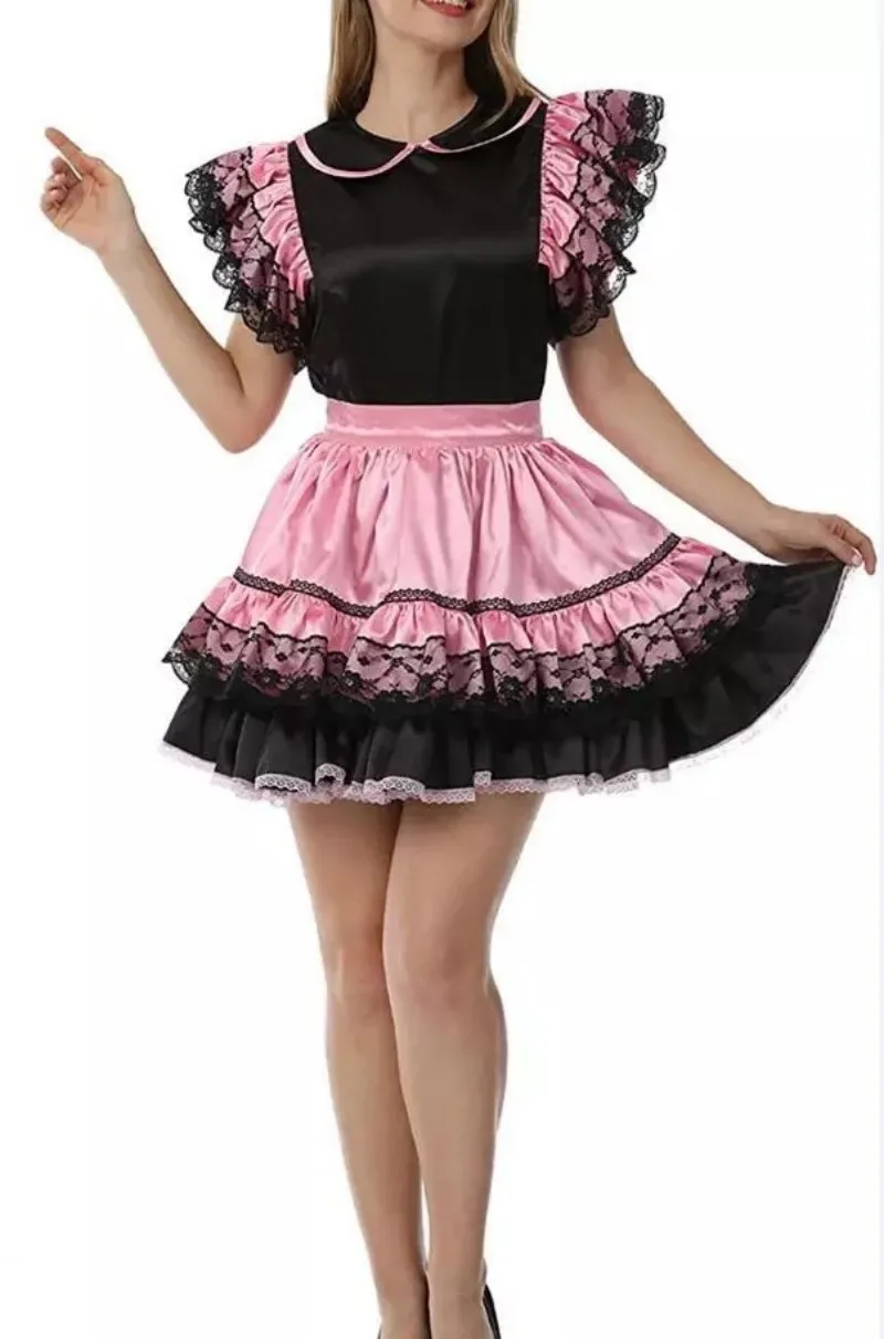 Sissy Black Satin Sexy Maid Lace Fluffy Dress Lockable Cosplay Halloween Skirt Customized
Sissy Black Satin Sexy Maid Lace Fluffy Dress Lockable Cosplay Halloween Skirt Customized
