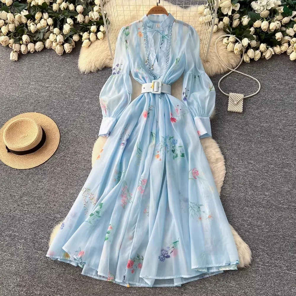 2026 Spring Gorgeous Flower Hollow Out Lace Holiday Chiffon Dress Women's Stand Long Lantern Sleeve Belt Party Robe Vestidos
2026 Spring Gorgeous Flower Hollow Out Lace Holiday Chiffon Dress Women's Stand Long Lantern Sleeve Belt Party Robe Vestidos