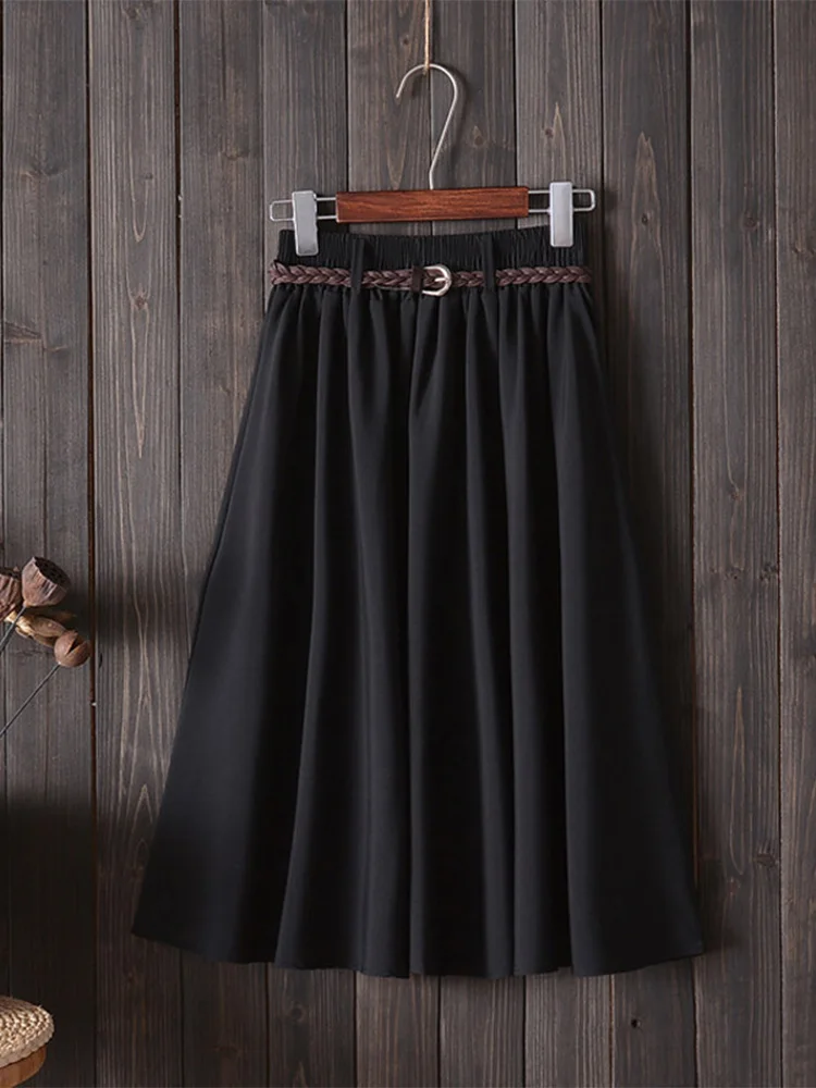 Midi Knee Length Summer Skirt Women With Belt 2026 Fashion Korean Ladies High Waist Pleated A-line School Skirt Female
Midi Knee Length Summer Skirt Women With Belt 2026 Fashion Korean Ladies High Waist Pleated A-line School Skirt Female