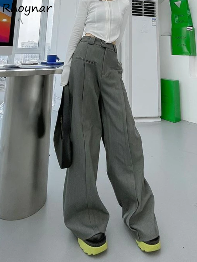 Baggy Pants Women Clothing Full Length High Waisted Minimalist Temper Streetwear European Wide Leg Trousers Штаны All-match Cool
Baggy Pants Women Clothing Full Length High Waisted Minimalist Temper Streetwear European Wide Leg Trousers Штаны All-match Cool