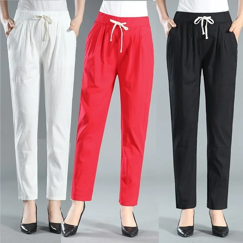 Cotton Linen Pants For Women Casual Solid Color Straight Pant 2024 Spring Summer Vintage Loose Elastic High Waist Trousers
Cotton Linen Pants For Women Casual Solid Color Straight Pant 2024 Spring Summer Vintage Loose Elastic High Waist Trousers