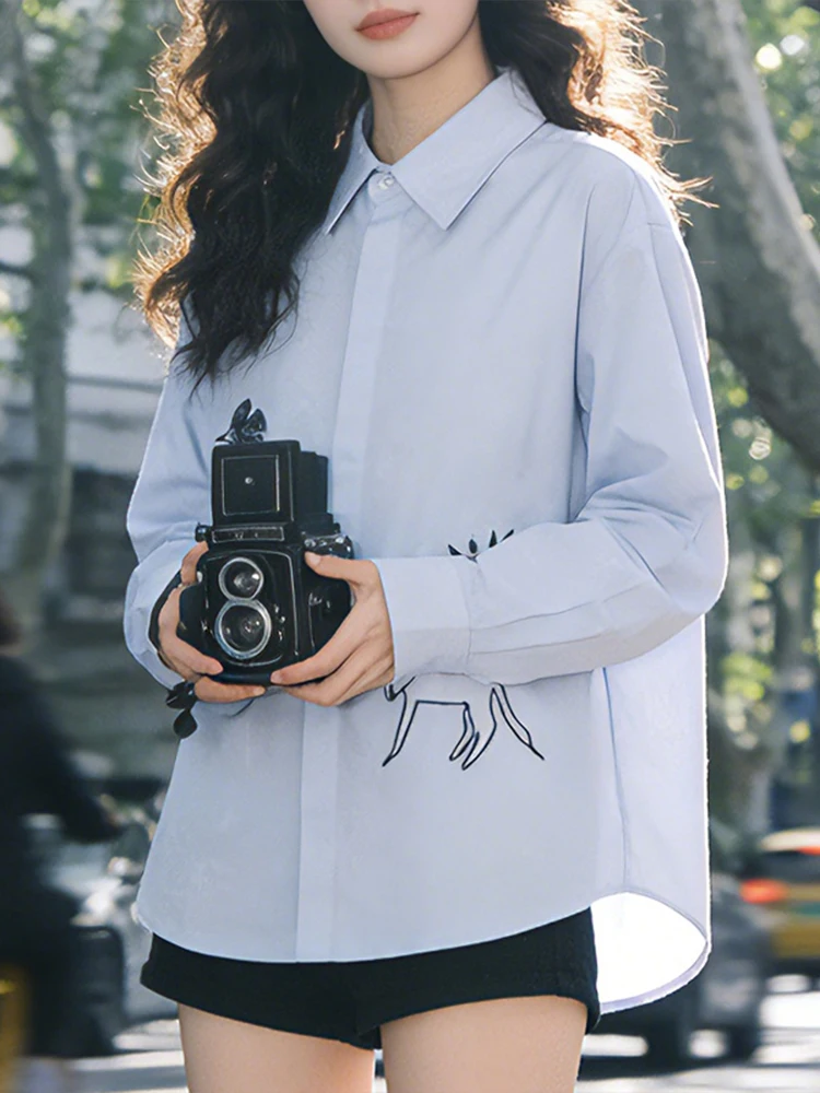 Elegant Long Sleeve Collar Embroidered Shirt Women's Casual Style Spring Autumn New Design Fun Stitching Top
Elegant Long Sleeve Collar Embroidered Shirt Women's Casual Style Spring Autumn New Design Fun Stitching Top