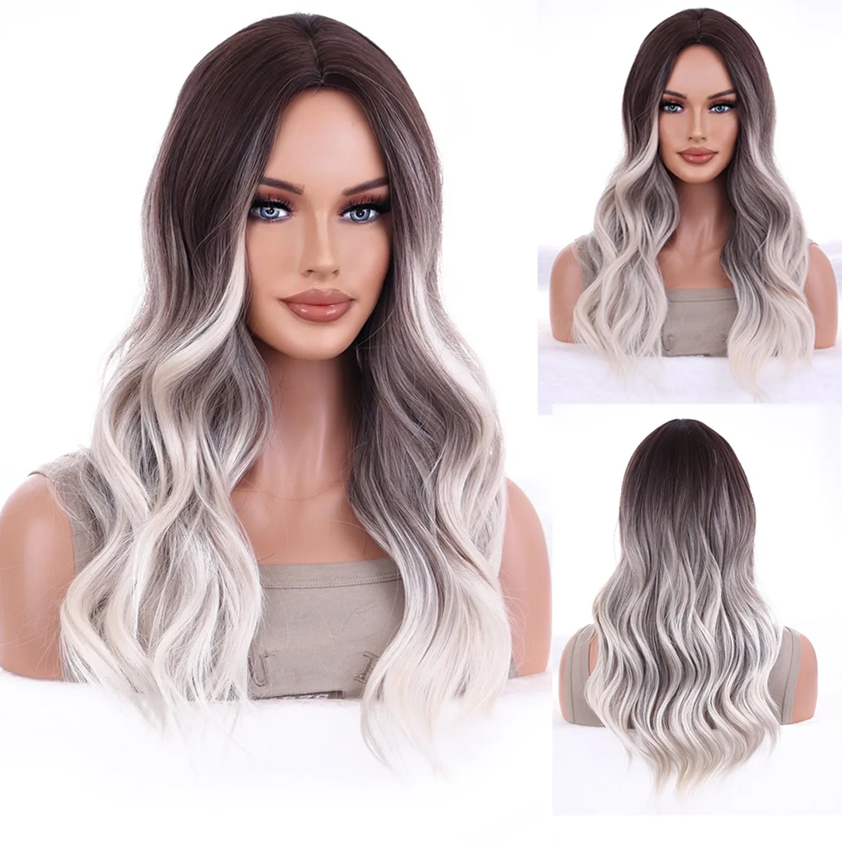 European and American fashion animation wig color highlights black gray gradual change Harajuku wig COS female long curly hair
European and American fashion animation wig color highlights black gray gradual change Harajuku wig COS female long curly hair