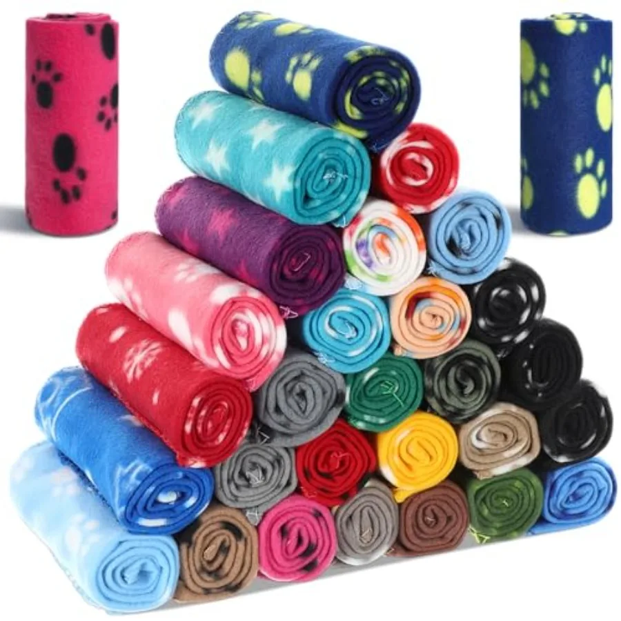 28 Pieces Puppy Blanket Bulk Small Fleece Pet Blanket for Puppy Dogs Kitten Cats Pets Soft Warm Paw Prt Sleep Mat Bed Covers, 2
28 Pieces Puppy Blanket Bulk Small Fleece Pet Blanket for Puppy Dogs Kitten Cats Pets Soft Warm Paw Prt Sleep Mat Bed Covers, 2