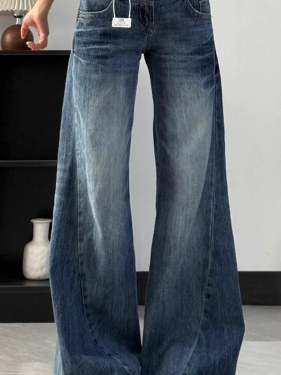 Retro Hong Kong Style Faded Washed Jeans Low Waist Long Pants Women's Slimming Drag Floor-Length Casual Cotton Denim Skinnies
Retro Hong Kong Style Faded Washed Jeans Low Waist Long Pants Women's Slimming Drag Floor-Length Casual Cotton Denim Skinnies