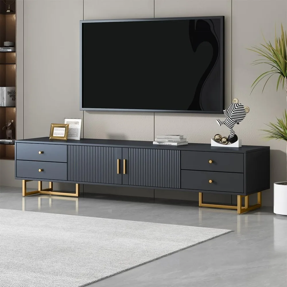 Luxury Fluted TV Stand, Modern Low Stand for TVs up to 80 Inches, Entertainment Center with Storage and 4 Drawers
Luxury Fluted TV Stand, Modern Low Stand for TVs up to 80 Inches, Entertainment Center with Storage and 4 Drawers