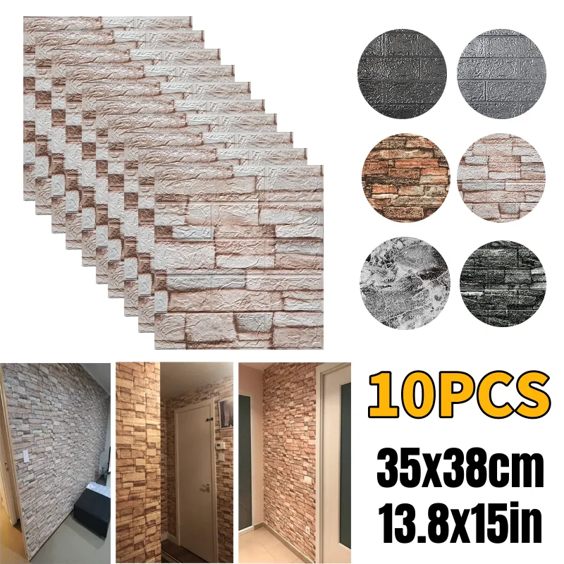 10PCS 3D Self Adhesive Foam Brick Wall Stickers Peel and Stick Waterproof Wallpaper for Interior Decoration Living Room Bedroom
10PCS 3D Self Adhesive Foam Brick Wall Stickers Peel and Stick Waterproof Wallpaper for Interior Decoration Living Room Bedroom