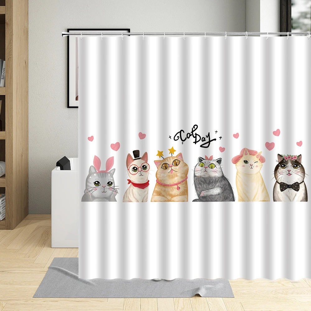 Funny Cat Shower Curtain Cartoons Bathroom Cute 3D Fabric Bath Curtains With Hook Waterproof Bathtub Decor For Girls Boys Screen
Funny Cat Shower Curtain Cartoons Bathroom Cute 3D Fabric Bath Curtains With Hook Waterproof Bathtub Decor For Girls Boys Screen