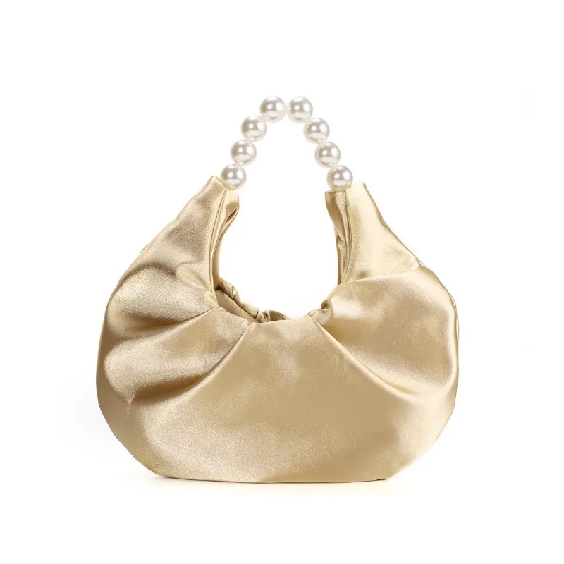 Модная женская вечерняя сумка, дизайнерская плиссированная сумка из шелкового атласа с жемчужной ручкой, для банкетов, вечеринок, свадебных приемов, роскошный дизайн
Модная женская вечерняя сумка, дизайнерская плиссированная сумка из шелкового атласа с жемчужной ручкой, для банкетов, вечеринок, свадебных приемов, роскошный дизайн