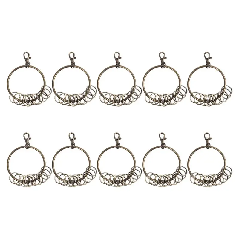 10X Bronze Tone Carabiner Prisoner Keyring 10 Loops Key Chain Ring 7.6Cm Multi-Purpose
10X Bronze Tone Carabiner Prisoner Keyring 10 Loops Key Chain Ring 7.6Cm Multi-Purpose