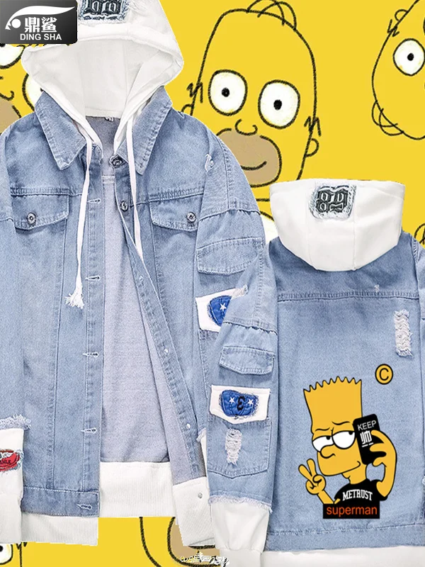 Куртка-худи из денима в коллаборации с Simpsons, повседневная, в американском стиле, из смесового хлопка и полиэстера, для всех сезонов
Куртка-худи из денима в коллаборации с Simpsons, повседневная, в американском стиле, из смесового хлопка и полиэстера, для всех сезонов