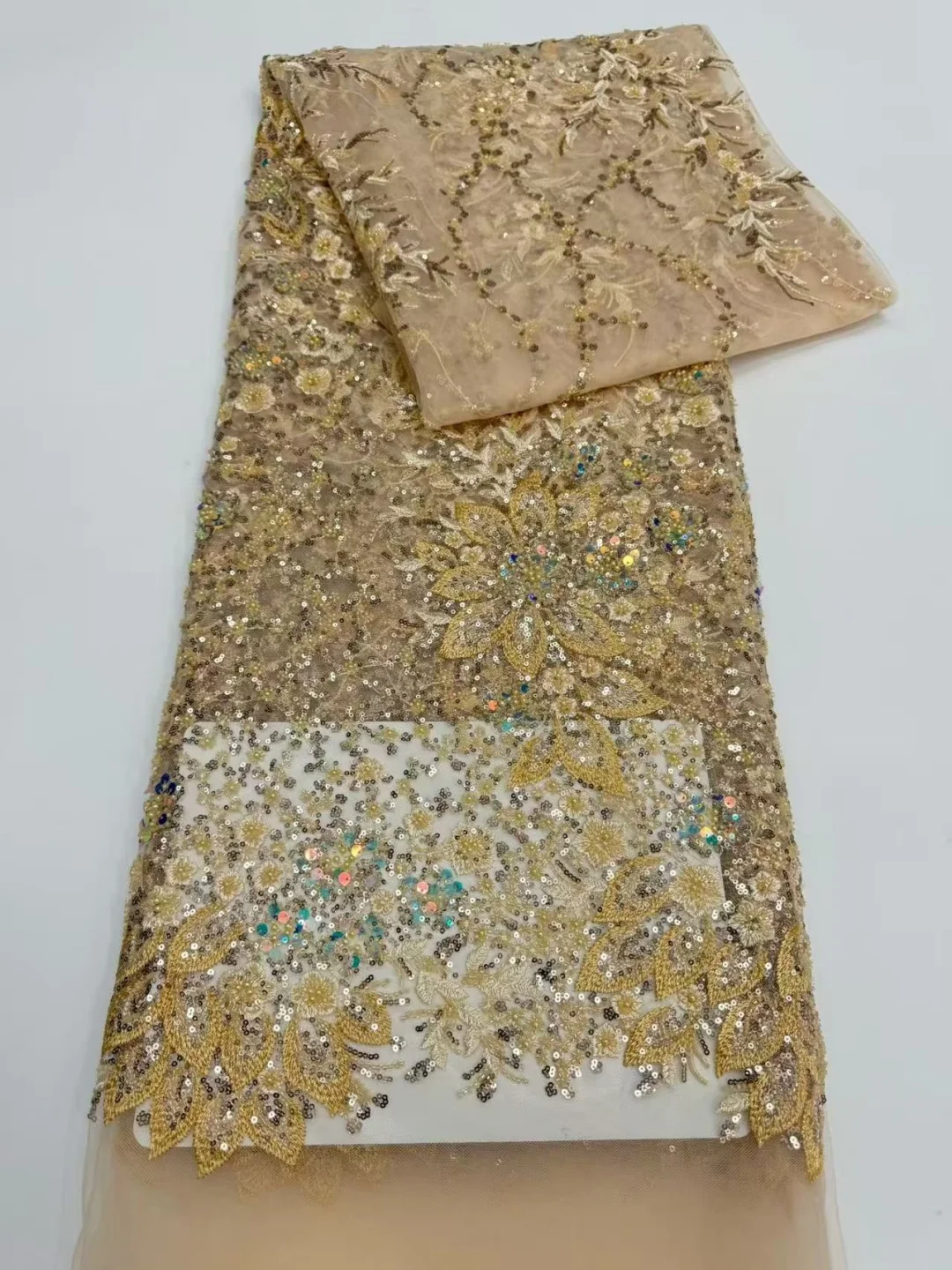 High-End African Groom Embroidered Beaded Lace Fabric 2026 Nigeria Sequins Custom Lace Fabric Party Wedding Dress Sewing
High-End African Groom Embroidered Beaded Lace Fabric 2026 Nigeria Sequins Custom Lace Fabric Party Wedding Dress Sewing