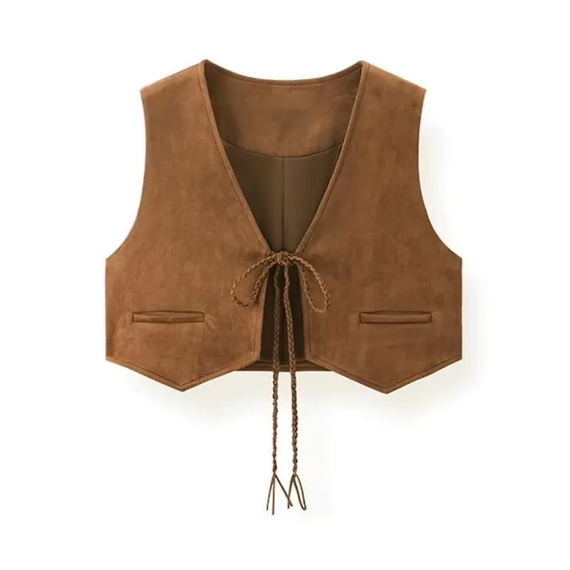 Womens Waistcoat Lace up Brown Vest
Womens Waistcoat Lace up Brown Vest