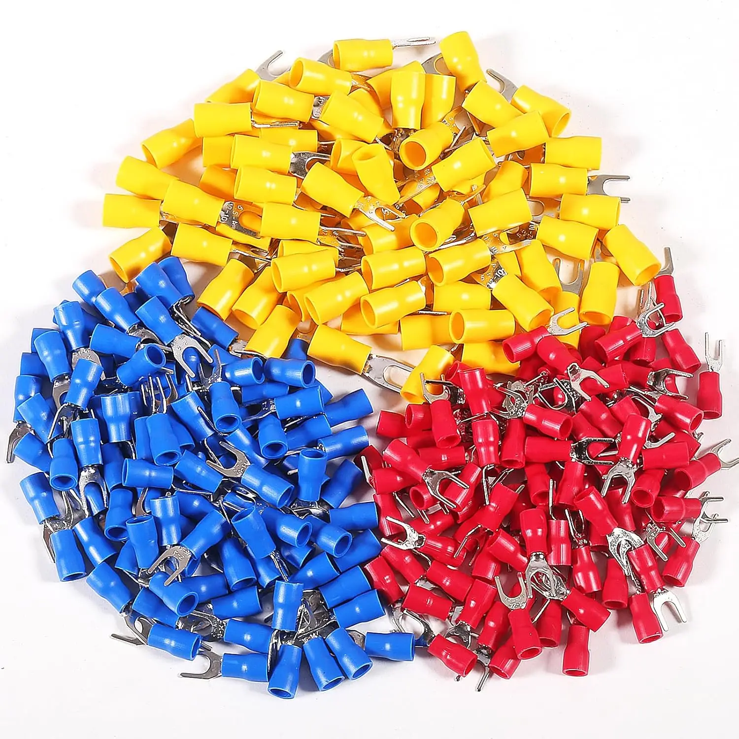 400pcs Fork Spade Connector 22-16AWG 16-14 AWG 12-10 AWG Fork Terminal Connectors for Automotive
400pcs Fork Spade Connector 22-16AWG 16-14 AWG 12-10 AWG Fork Terminal Connectors for Automotive