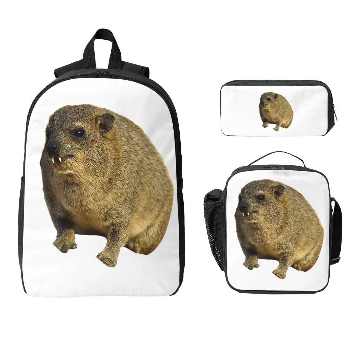 Cute Rock Hyrax Backpack Student Boys Girls BookBag School Bag Computer Shoulder Bags 3ps Insulated Lunch Bag Pencil Case
Cute Rock Hyrax Backpack Student Boys Girls BookBag School Bag Computer Shoulder Bags 3ps Insulated Lunch Bag Pencil Case