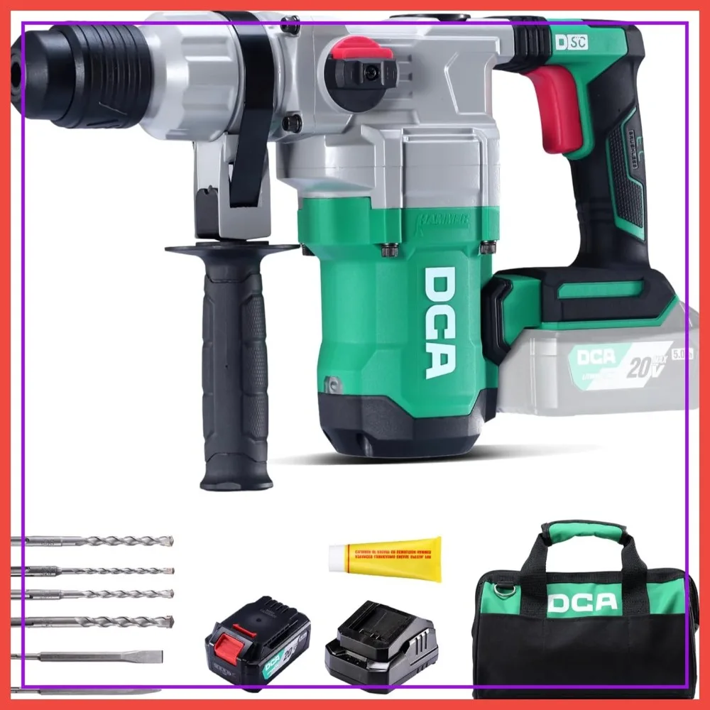 20V Brushless Rotary Hammer Drill, 4.5J, 3800BPM, SDS-Plus, Cordless with 5.0Ah Battery & Fast Charger
20V Brushless Rotary Hammer Drill, 4.5J, 3800BPM, SDS-Plus, Cordless with 5.0Ah Battery & Fast Charger