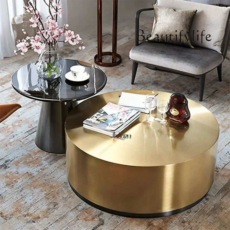 LXD25Light luxury round simple creative marble tea table living room home high and low combination tea table mini coffee tableSS
LXD25Light luxury round simple creative marble tea table living room home high and low combination tea table mini coffee tableSS