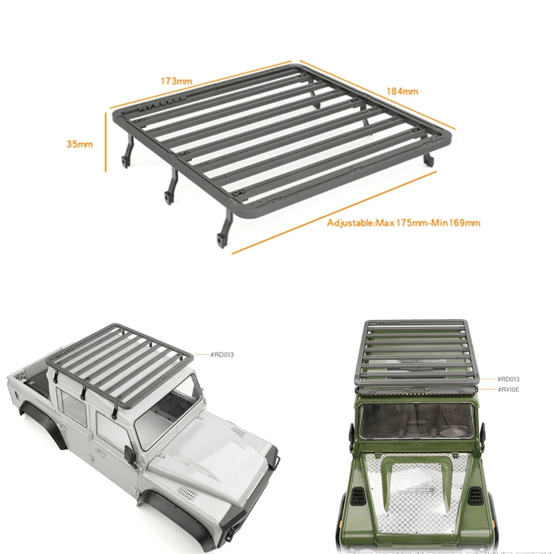 313mm/324mm Wheelbase Roof Rack Multi-function Loading Platform for 1/10 RC Crawler Car Traxxas 4 Door Pickup Truck Casing Parts
313mm/324mm Wheelbase Roof Rack Multi-function Loading Platform for 1/10 RC Crawler Car Traxxas 4 Door Pickup Truck Casing Parts