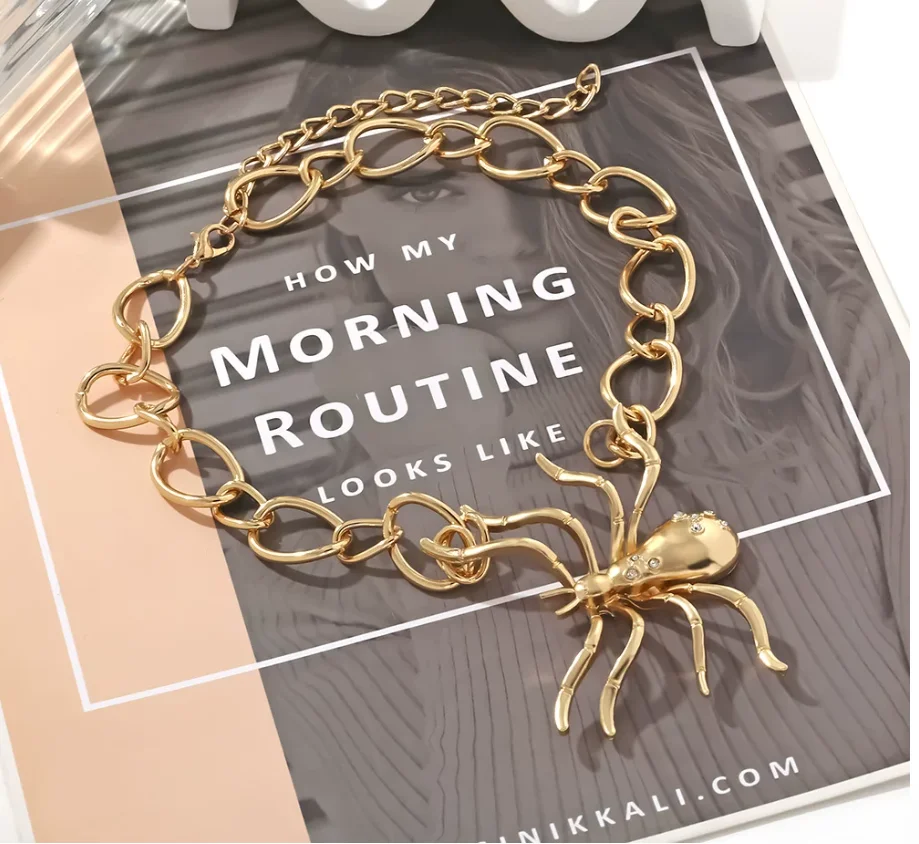 European and American big-name retro design sense niche metal spider necklace
European and American big-name retro design sense niche metal spider necklace