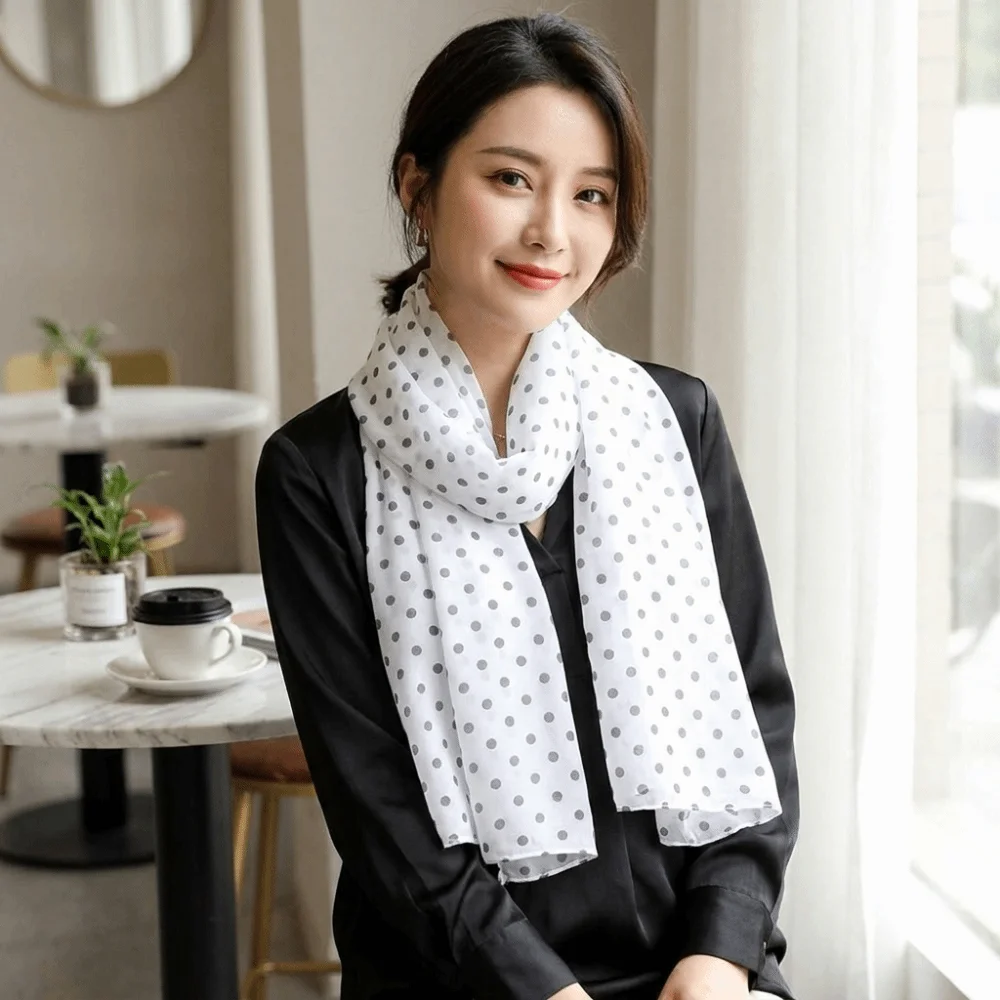 Transparent Polka Dots Printed Scarf Breathable Thin Chiffon Sun Protection Shawl Lightweight Boho Long Beach Silk Scarf
Transparent Polka Dots Printed Scarf Breathable Thin Chiffon Sun Protection Shawl Lightweight Boho Long Beach Silk Scarf