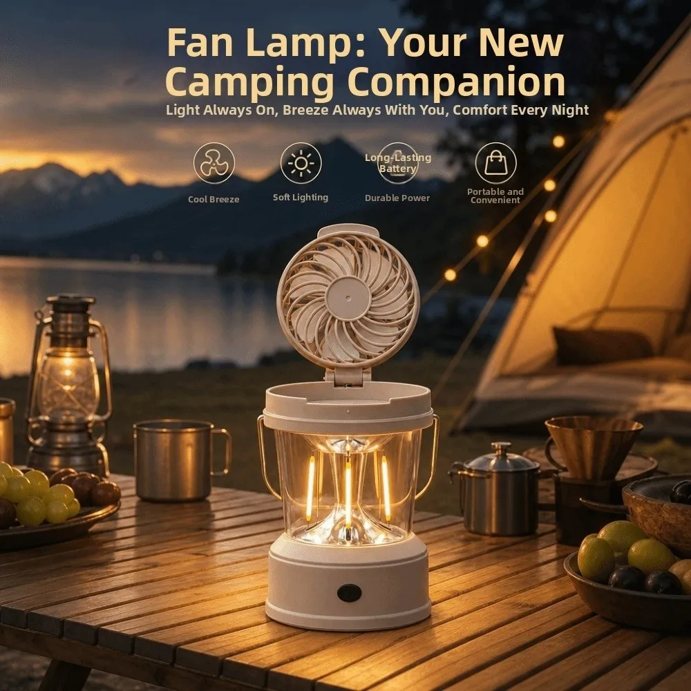 2 in 1 LED Fan Lantern Strong Light Foldable Camping Lantern with Fan Multi-Function with Handle Rechargeable LED Light
2 in 1 LED Fan Lantern Strong Light Foldable Camping Lantern with Fan Multi-Function with Handle Rechargeable LED Light