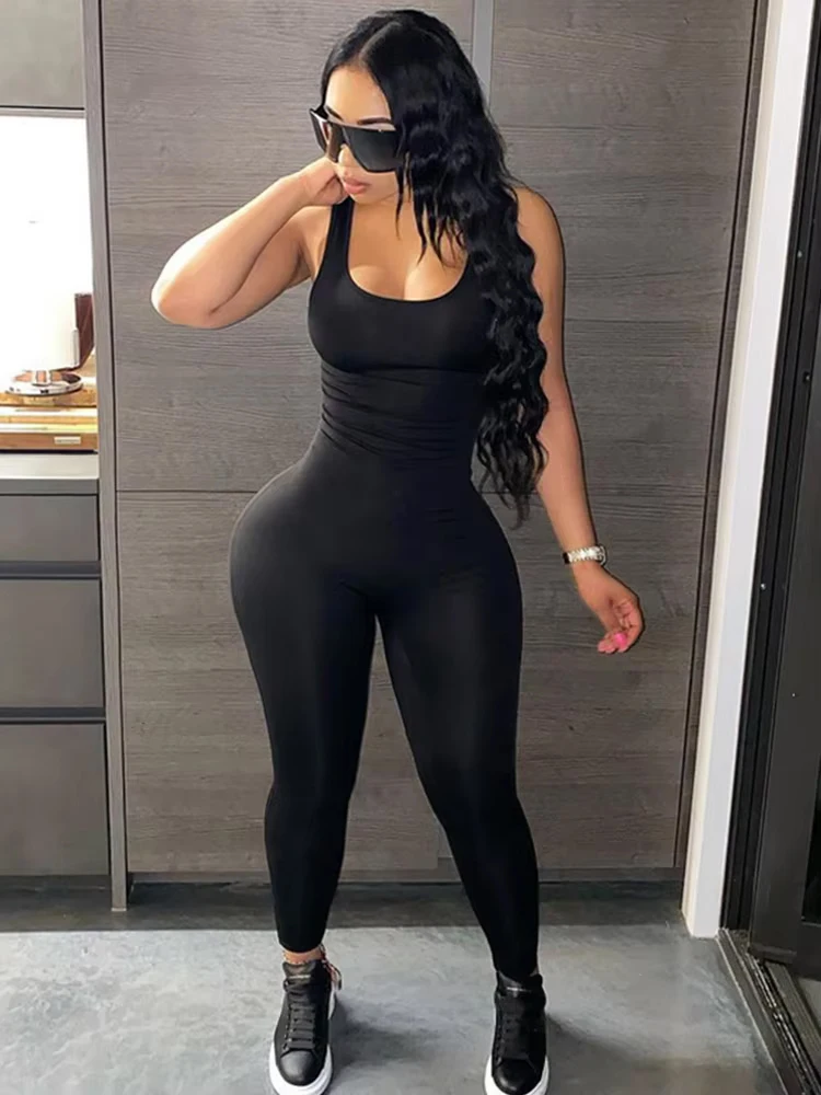 Weird Puss Backless Fitness Jumpsuit Women Sleeveless Skinny Stretch Body-Shaping Sportswear Workout Overalls Slim Streetwear
Weird Puss Backless Fitness Jumpsuit Women Sleeveless Skinny Stretch Body-Shaping Sportswear Workout Overalls Slim Streetwear