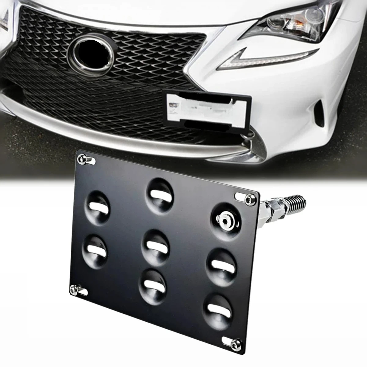 No Drill Front Tow Hook License Plate Mount Bracket for Lexus 06-18 IS350 IS250 IS-F, RC RC-F GS350 NX RX350 LS CT200h JDM Look
No Drill Front Tow Hook License Plate Mount Bracket for Lexus 06-18 IS350 IS250 IS-F, RC RC-F GS350 NX RX350 LS CT200h JDM Look