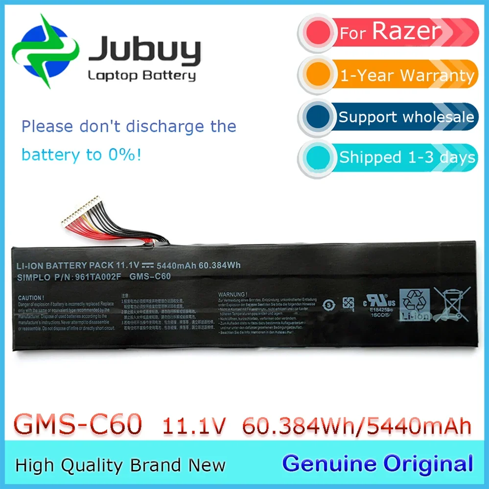 Original 11.1V 60.384Wh GMS-C60 Notebook Battery for Razer Blade R2 17.3 inch 17 2012 961TA002F RZ09-007
Original 11.1V 60.384Wh GMS-C60 Notebook Battery for Razer Blade R2 17.3 inch 17 2012 961TA002F RZ09-007