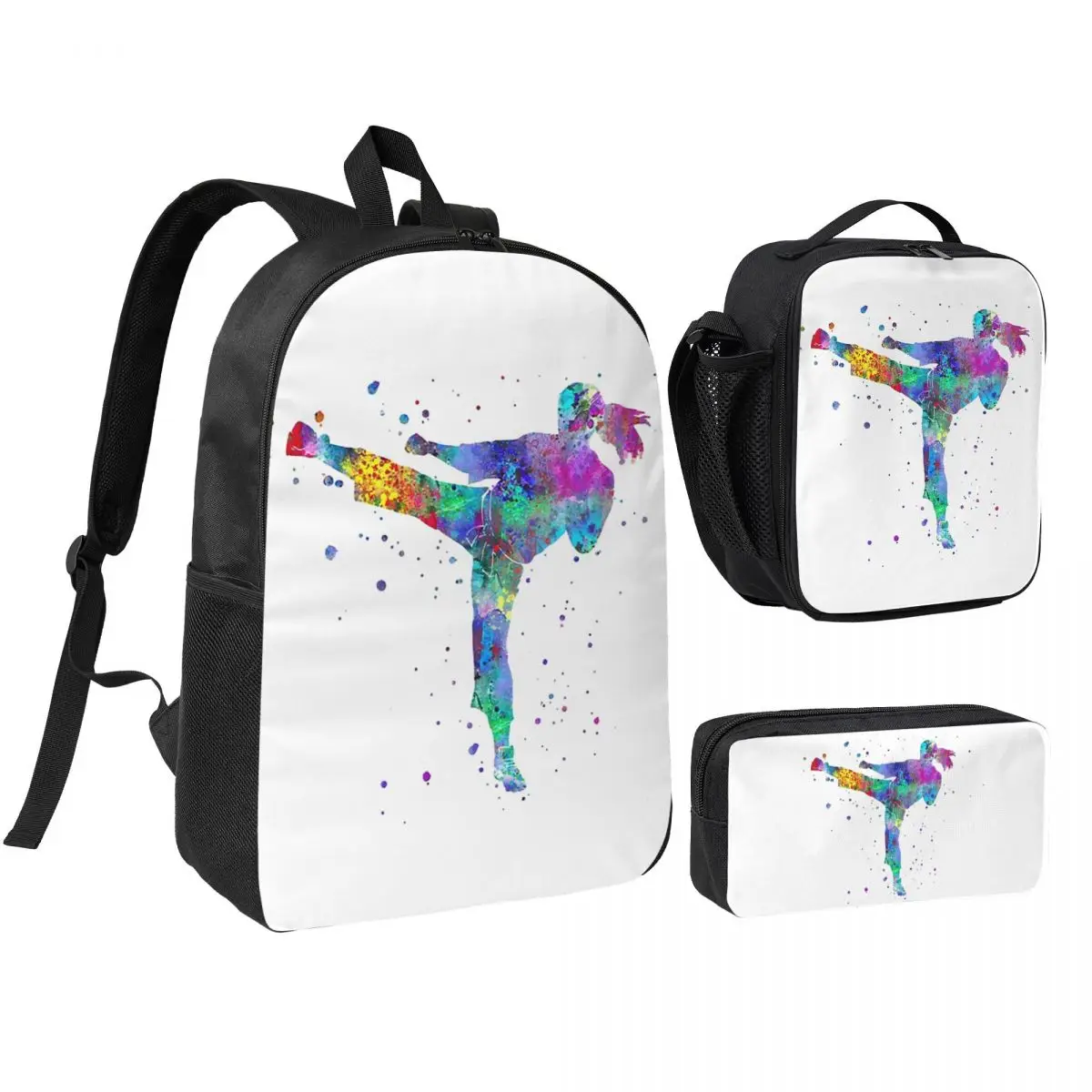 Karate Fighter Girl Backpack Student BookBag School Bag Shoulder Bags 3ps Insulated Lunch Bag Pencil Case
Karate Fighter Girl Backpack Student BookBag School Bag Shoulder Bags 3ps Insulated Lunch Bag Pencil Case