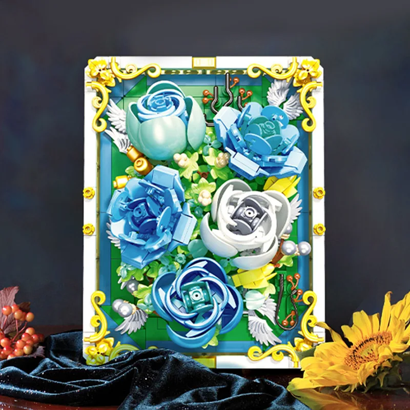 Heart of the Ocean Rose Preserved Flower Assembled Small Particle Building Block Desktop Ornament
Heart of the Ocean Rose Preserved Flower Assembled Small Particle Building Block Desktop Ornament