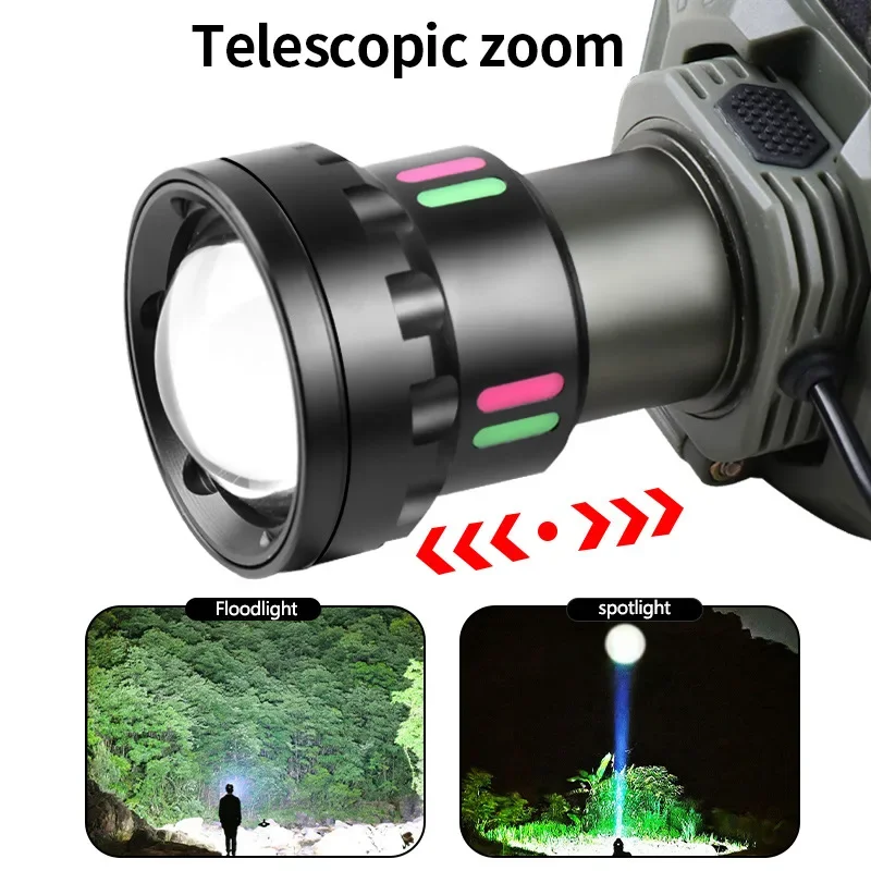 800W High Power LED Headlamp Super Bright 30000000LM Zoomable Rechargeable Flashlight for Outdoor Fishing Camping Lights
800W High Power LED Headlamp Super Bright 30000000LM Zoomable Rechargeable Flashlight for Outdoor Fishing Camping Lights