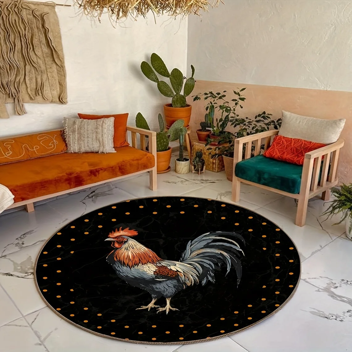 Vibrant Rooster Art Design Round Area Rug – Country Farmhouse Non-Slip Floor Mat for Living Room and Kitchen Decor
Vibrant Rooster Art Design Round Area Rug – Country Farmhouse Non-Slip Floor Mat for Living Room and Kitchen Decor