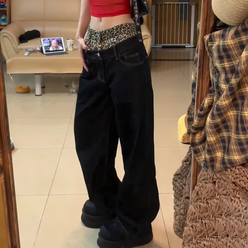 Vintage Leopard Print Stitching Baggy Jeans Women Street Hip Hop High Waisted Jeans Woman Casual Versatile Pants Women Jeans
Vintage Leopard Print Stitching Baggy Jeans Women Street Hip Hop High Waisted Jeans Woman Casual Versatile Pants Women Jeans