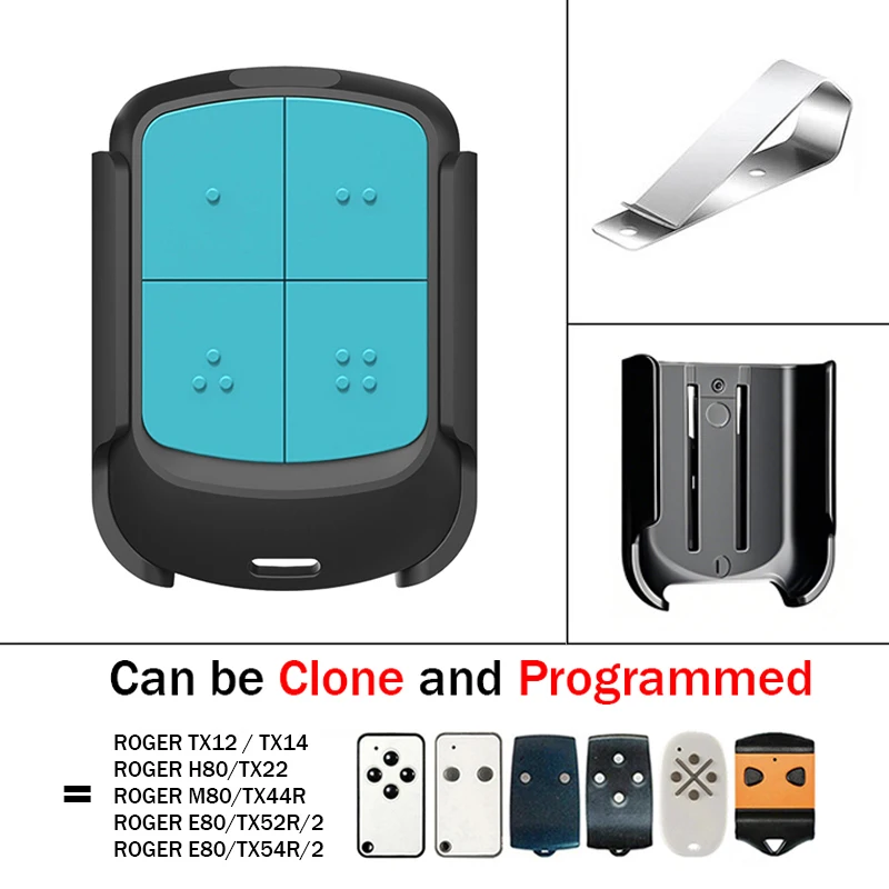 Новый пульт дистанционного управления гаражными воротами с зажимом 433,92 МГц, совместимый с ROGER E80/TX52R/2 E80 TX52R TX54R H80 TX22 M80 TX44R TX12 TX14 
Новый пульт дистанционного управления гаражными воротами с зажимом 433,92 МГц, совместимый с ROGER E80/TX52R/2 E80 TX52R TX54R H80 TX22 M80 TX44R TX12 TX14