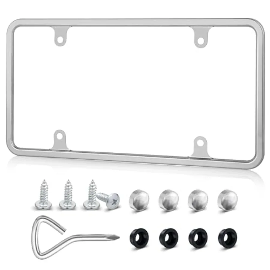 Chrome Polished Mirror License Plate Frame Stainless Steel Without Obstruction Car Slim Silver License Plate Holder Rustproof U
Chrome Polished Mirror License Plate Frame Stainless Steel Without Obstruction Car Slim Silver License Plate Holder Rustproof U