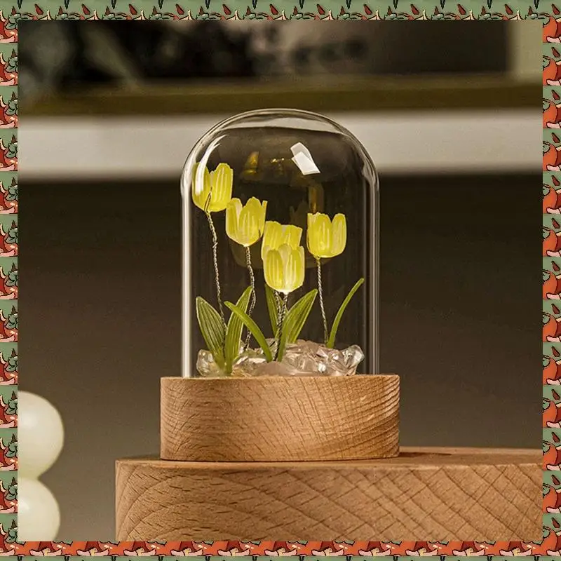 ABLQ Tulip Night Light Handmade DIY Material Tulip Girl Living Room Night Light Romantic Ambient Lamp Yellow
ABLQ Tulip Night Light Handmade DIY Material Tulip Girl Living Room Night Light Romantic Ambient Lamp Yellow
