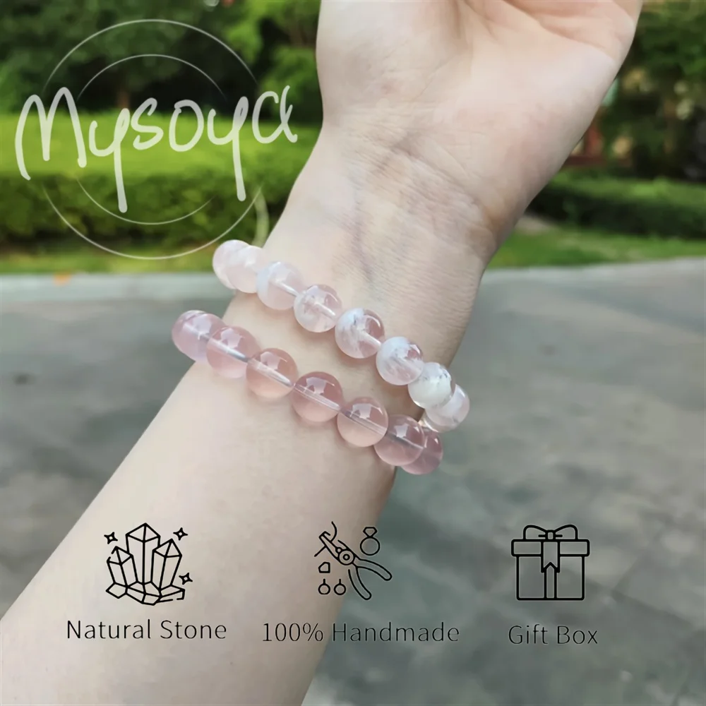 Браслет MYSOYA Premium Natural Snow Phantom Quartz с аргентинскими бусинами в подарочной коробке, подарок на день рождения, подарок на День святого Валентина
Браслет MYSOYA Premium Natural Snow Phantom Quartz с аргентинскими бусинами в подарочной коробке, подарок на день рождения, подарок на День святого Валентина