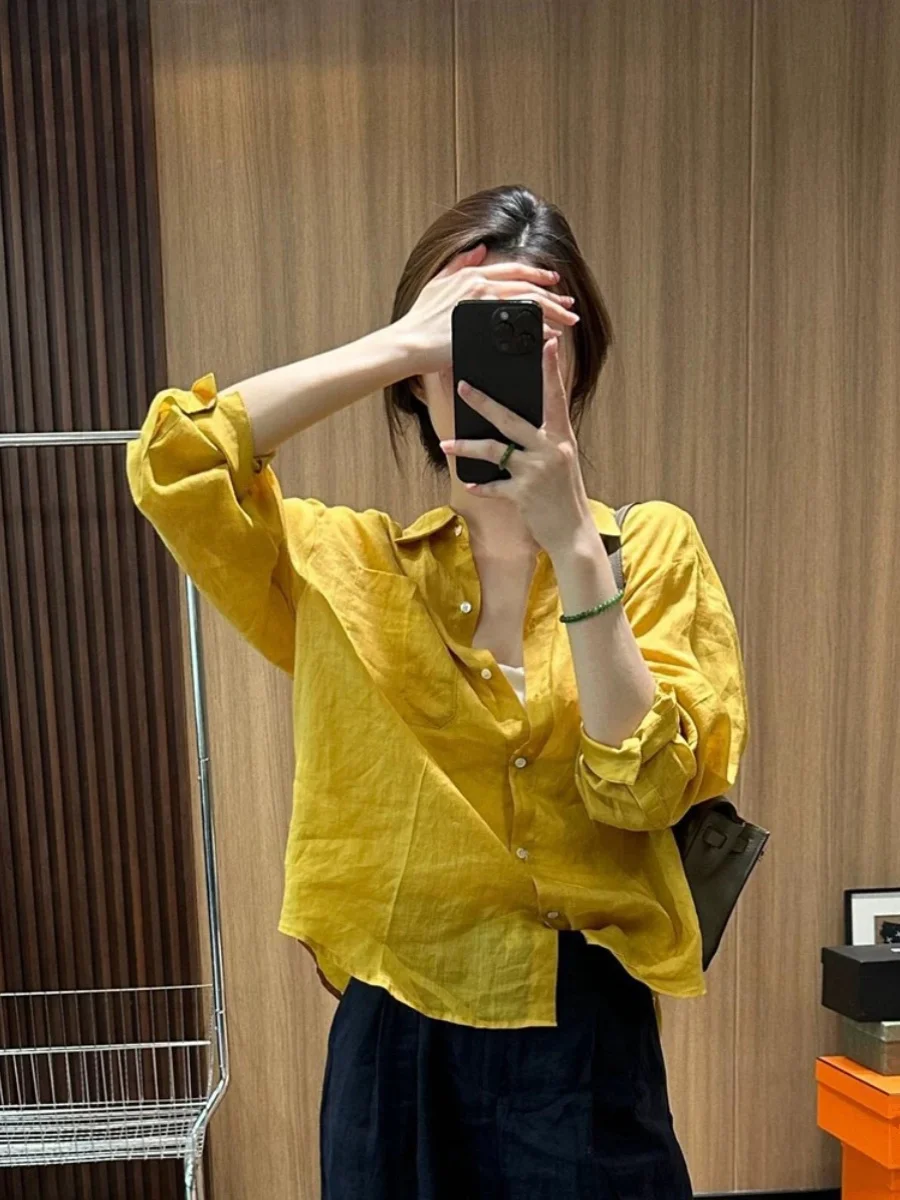 Уникальная желтая льняная блузка для женщин, летний хлопково-льняной топ, элегантный, для миниатюрных, специальная серия, новинка 2025 года
Уникальная желтая льняная блузка для женщин, летний хлопково-льняной топ, элегантный, для миниатюрных, специальная серия, новинка 2025 года