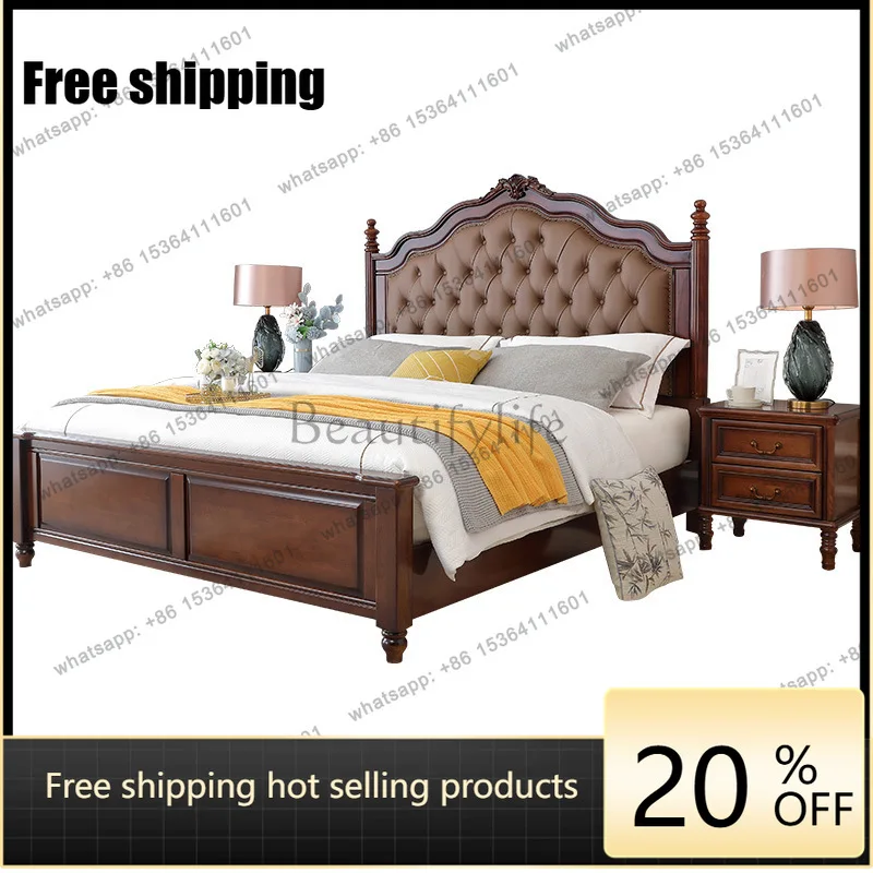 LX American Solid Wood Bed Modern Simple 1.8m Double Bed Master Bedroom Oak American
LX American Solid Wood Bed Modern Simple 1.8m Double Bed Master Bedroom Oak American