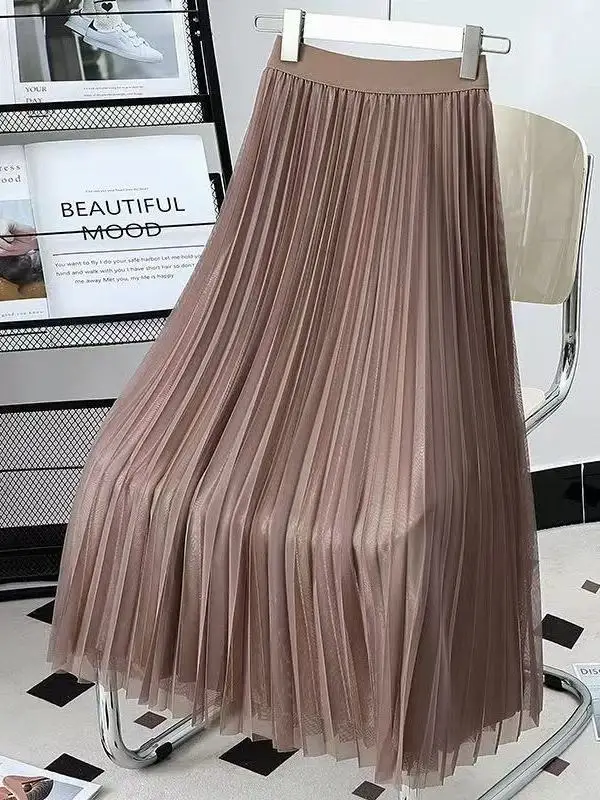 Женская двусторонняя одежда, однотонная плиссированная юбка из пряжи, длинная юбка из полиэстера с высокой талией, весенний сезон, тонкая модель, двойное украшение
Женская двусторонняя одежда, однотонная плиссированная юбка из пряжи, длинная юбка из полиэстера с высокой талией, весенний сезон, тонкая модель, двойное украшение