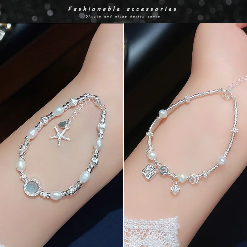 S925 Sterling Silver Baroque Pearl Starfish Bracelet Women's Silver Bracelets Versatile Broken Silver Accessories
S925 Sterling Silver Baroque Pearl Starfish Bracelet Women's Silver Bracelets Versatile Broken Silver Accessories