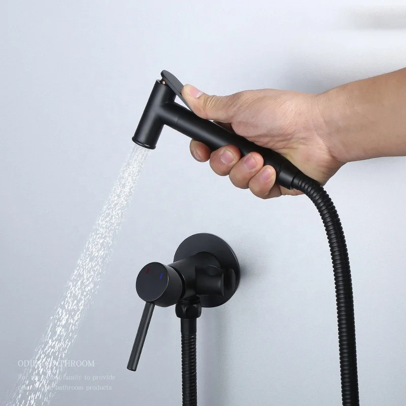 Brass Toilet Hand Held Bidet Matte Black Hot Cold Faucet Valve With Holder Bracket
Brass Toilet Hand Held Bidet Matte Black Hot Cold Faucet Valve With Holder Bracket