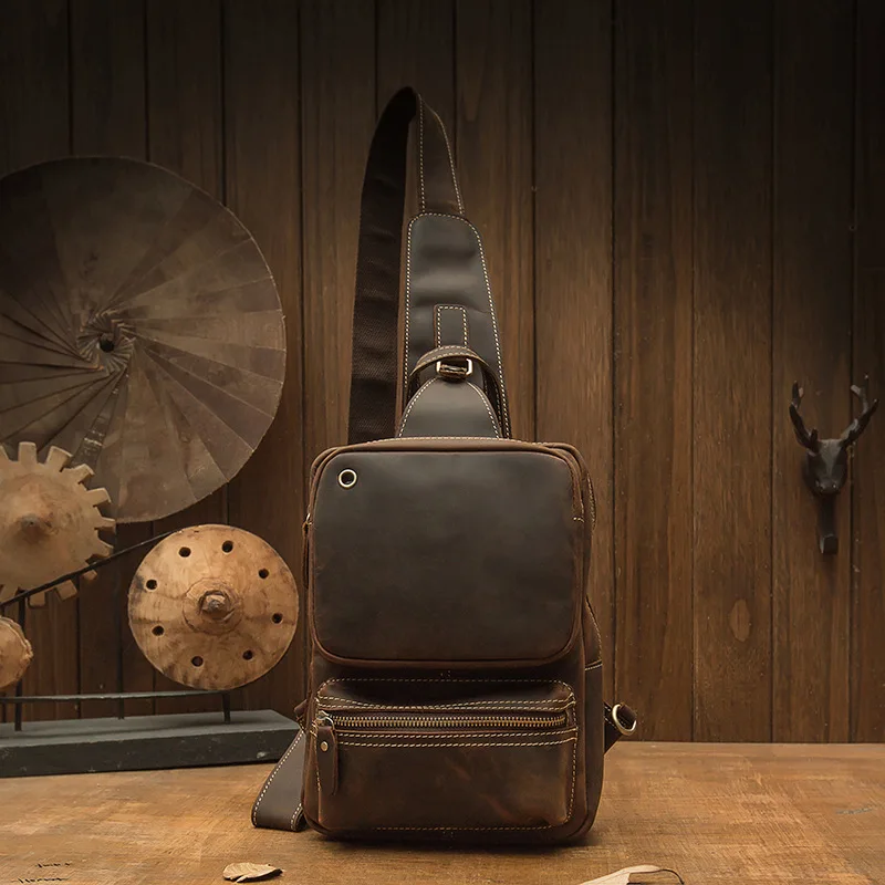 Retro handmade cowhide breast bag men's genuine leather messenger mad horse leather shoulder locomotive bag fashionable simple c
Retro handmade cowhide breast bag men's genuine leather messenger mad horse leather shoulder locomotive bag fashionable simple c