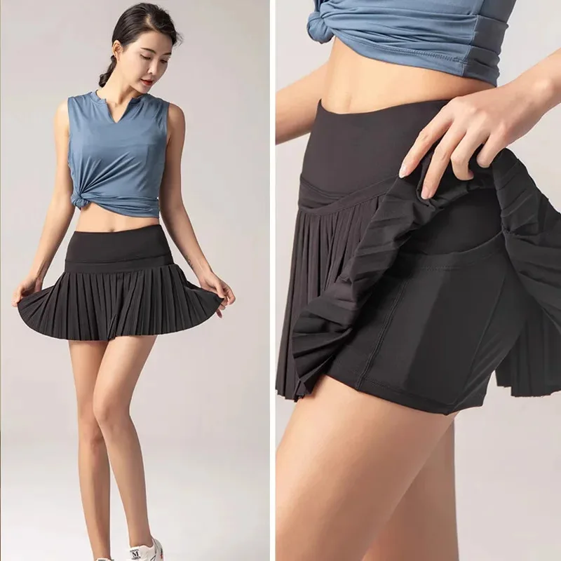 Women's Summer Tennis Pleated Skirt High Waist Double Layer Design Sports Sexy Fitness Yoga Dance Skirt
Women's Summer Tennis Pleated Skirt High Waist Double Layer Design Sports Sexy Fitness Yoga Dance Skirt