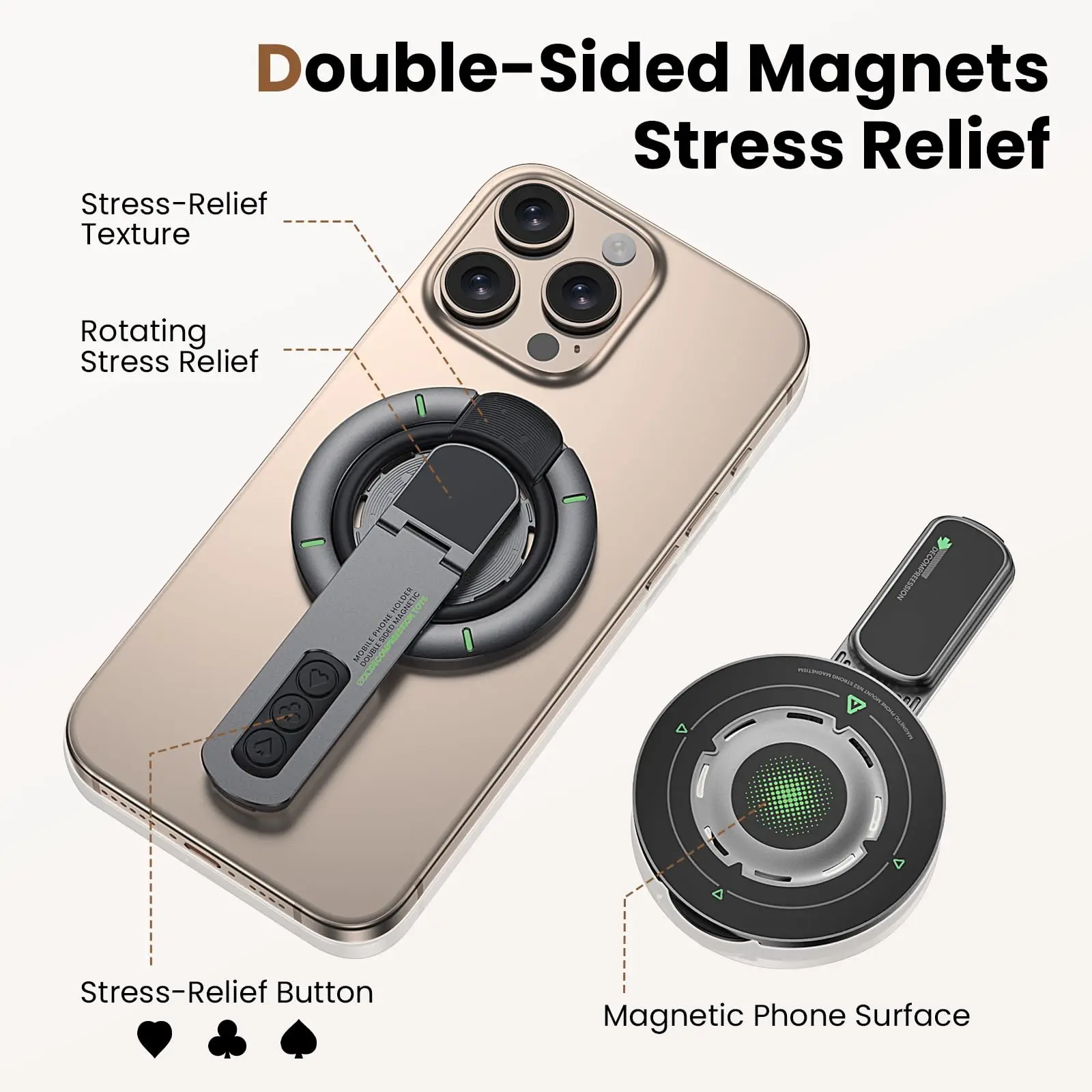 Phone Holder for MagSafe Magnetic Phone Stand with Rubber Ring Decompression Button Rotatable Adjustable Phone Stand for iPhone
Phone Holder for MagSafe Magnetic Phone Stand with Rubber Ring Decompression Button Rotatable Adjustable Phone Stand for iPhone