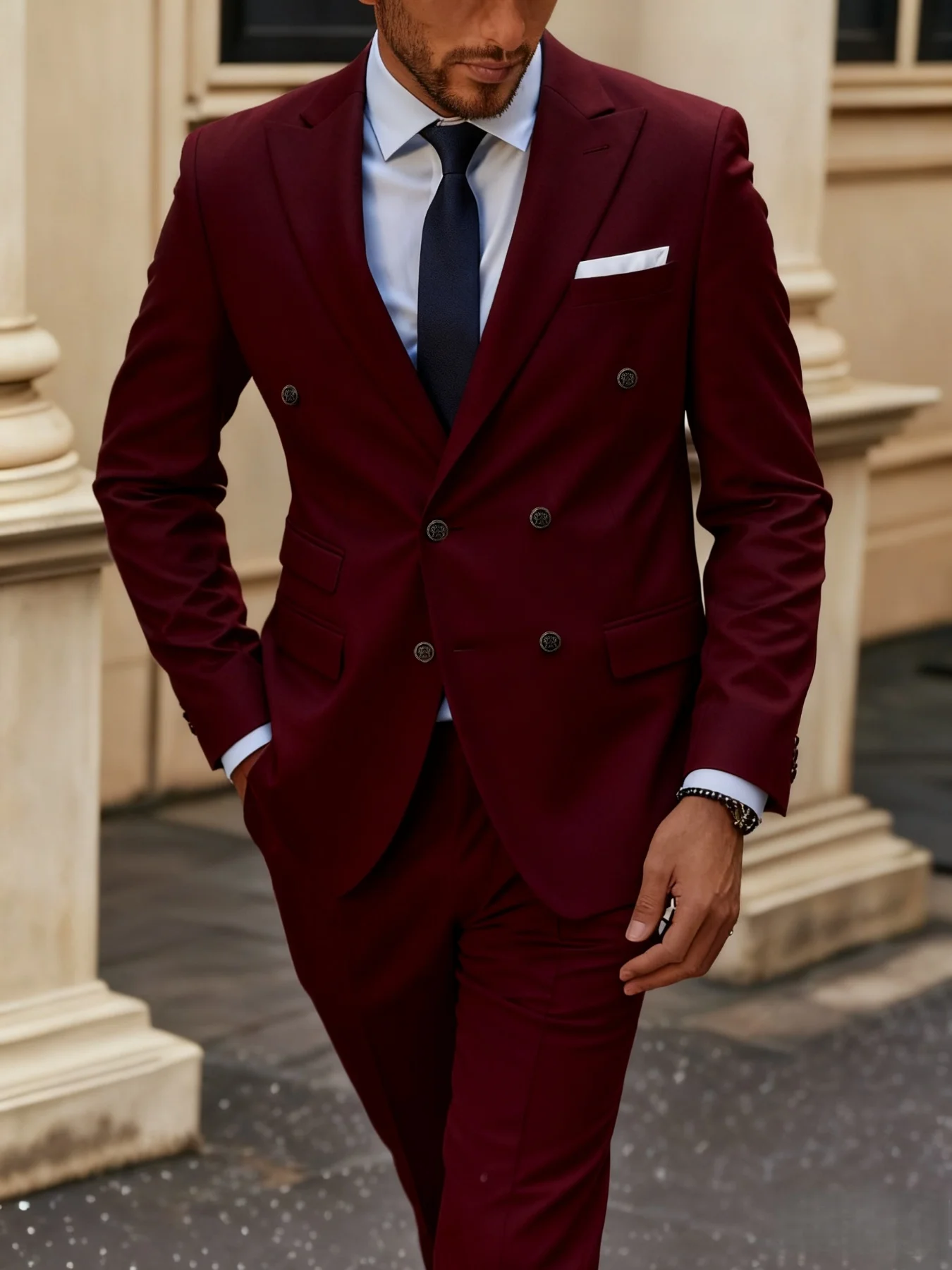 Men's Best Man Suit Set Double Breasted Peak Lapel Blazer Trousers Elegant Office Party Wedding
Men's Best Man Suit Set Double Breasted Peak Lapel Blazer Trousers Elegant Office Party Wedding