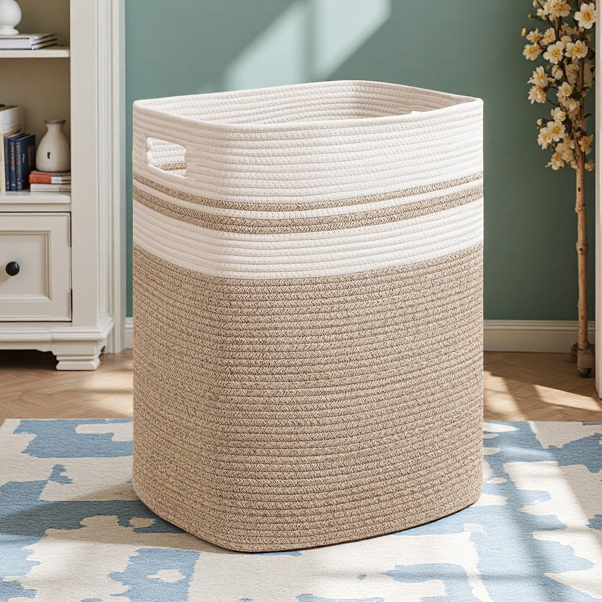 Laundry Basket, Blanket Basket for Bedroom Aesthetic, Laundry Hamper & Blanket Storage for Living Room, Woven Storage Basket
Laundry Basket, Blanket Basket for Bedroom Aesthetic, Laundry Hamper & Blanket Storage for Living Room, Woven Storage Basket