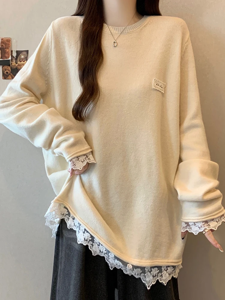 Женская толстовка большого размера с кружевными вставками, новая зимняя коллекция, белая базовая модель, осенне-зимний элегантный топ для повседневной носки, удлиненная модель.
Женская толстовка большого размера с кружевными вставками, новая зимняя коллекция, белая базовая модель, осенне-зимний элегантный топ для повседневной носки, удлиненная модель.