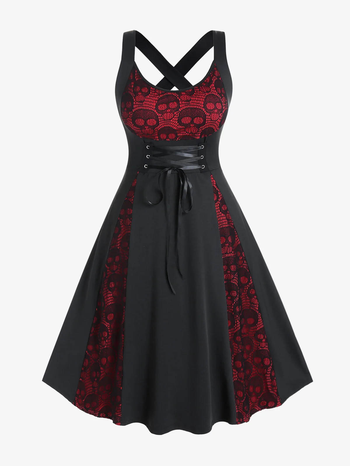ROSEGAL Womens Plus Size Dresses Sleeveless Wrap Gothic Vintage 50S Party Maxi Dress Crisscross Skull Lace Midi Flare Dress
ROSEGAL Womens Plus Size Dresses Sleeveless Wrap Gothic Vintage 50S Party Maxi Dress Crisscross Skull Lace Midi Flare Dress