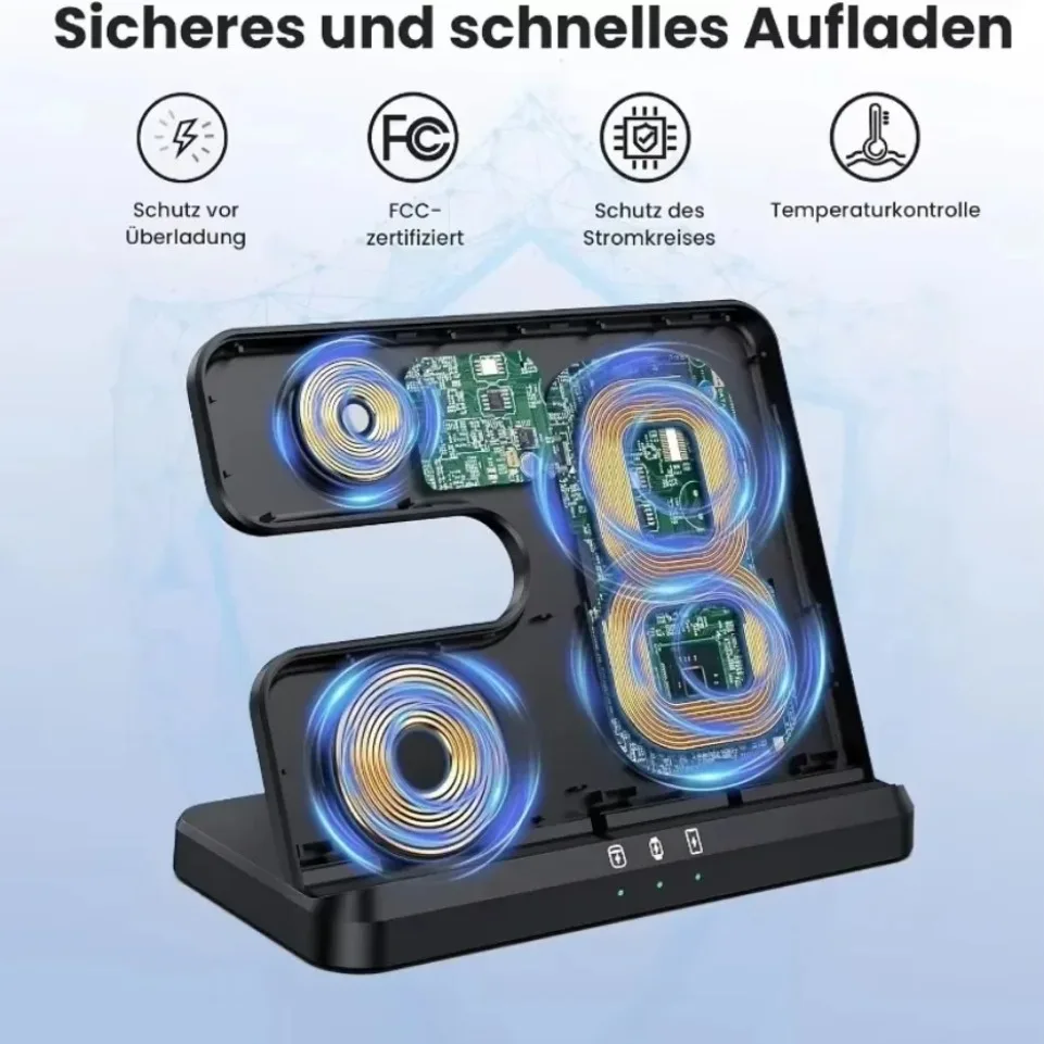 Беспроводная зарядная станция 3-в-1 для сверхбыстрой зарядки Samsung Z Fold 5 4 3, S24, S23, Galaxy Watch 2-9, Active 2, наушников Pro
Беспроводная зарядная станция 3-в-1 для сверхбыстрой зарядки Samsung Z Fold 5 4 3, S24, S23, Galaxy Watch 2-9, Active 2, наушников Pro